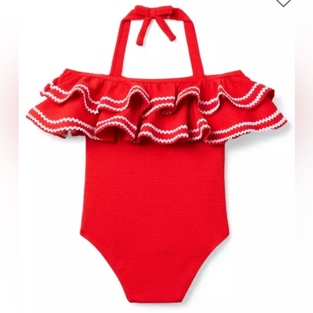 Janie and Jack Ric Rack Ruffle swimsuit size 4 - Picture 2 of 5